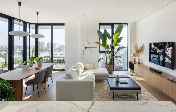 Picture interior, living room, dining room, Apartment Solaria, by Nomade Architettura Interior Design
