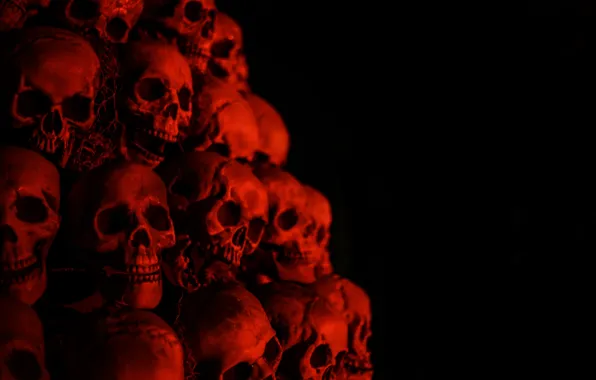 Picture background, black, red, skull