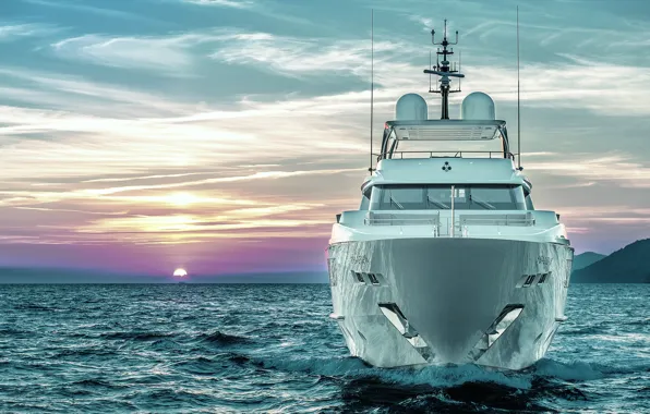 Picture the ocean, coast, the evening, yacht, luxury motor yacht, моторная яхта, Sanlorenzo-SD126-47, Singapore Yacht Show, …