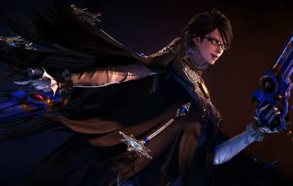 Picture guns, glasses, witch, bayonetta, Umbra Witches, Cherry