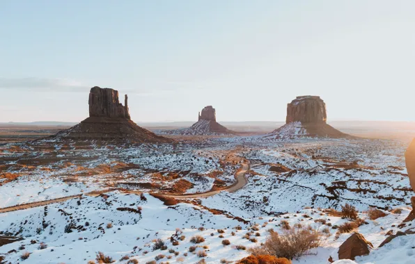 Picture snow, landscape, mountains, AZ, USA, USA, Landscape, nature, Arizona, winter, rocky cliffs