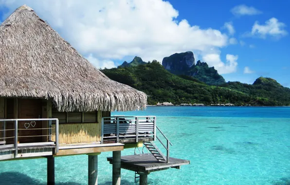 Picture sea, Bora Bora, the hotel, Bungalow, The Meridian