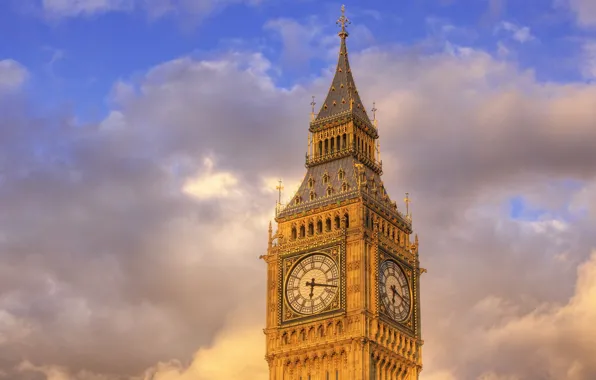 Picture the sky, clouds, watch, England, London, tower, Big Ben