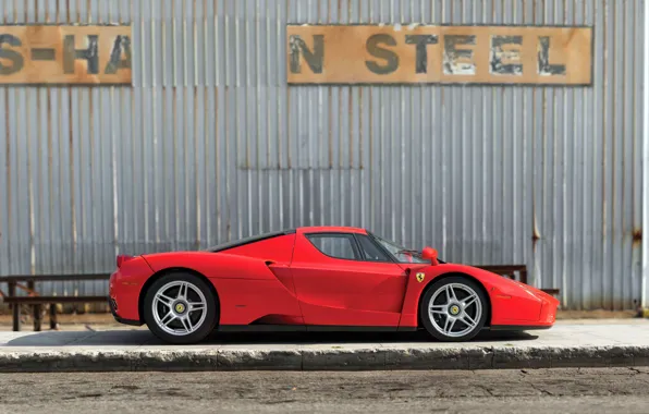 Picture Ferrari, Red, Enzo, Side view