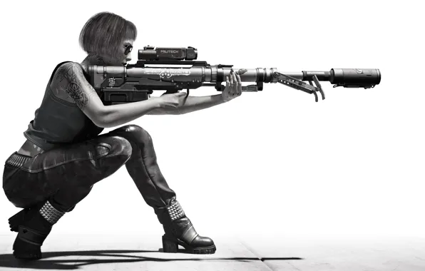 Picture background, the game, sniper, cyberpunk, CD Projekt RED, Cyberpunk 2077