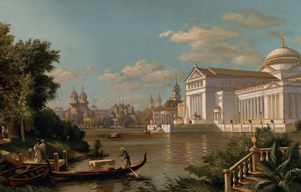 Picture picture, painting, Chicago, painting, 1894, John Ross Key, The World's Columbian Exposition of 1893, хромолитограф …