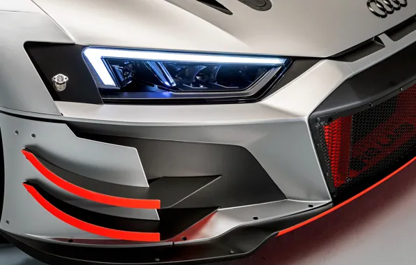 Picture headlight, racing car, Audi R8, LMS, 2019
