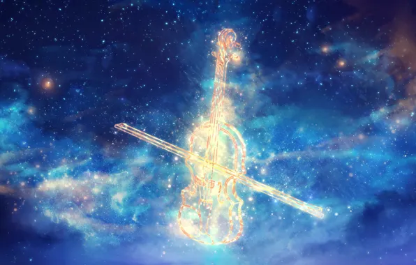 Picture space, music, violin, by CZY