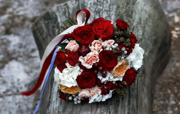 Picture roses, bouquet, red