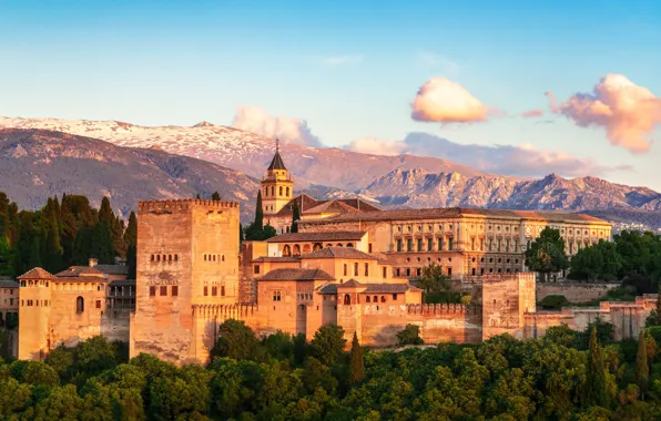Picture the sky, landscape, the city, Spain, Granada, Alhambra