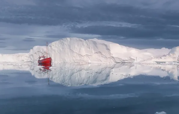 Picture ship, ice, Antarctica