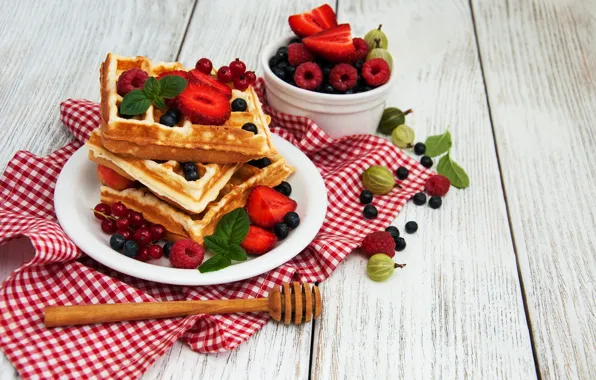 Picture berries, Breakfast, waffles, Olena Rudo