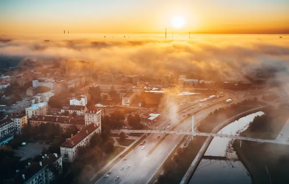 Picture Lithuania, Kaunas, Autumn fog