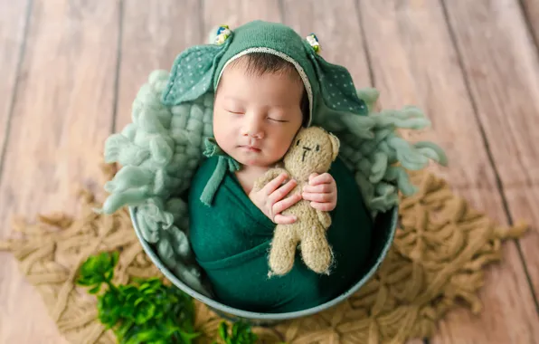 Picture pose, background, elf, toy, child, sleep, baby, bear, costume, sleeping, man, outfit, lies, image, bear, …