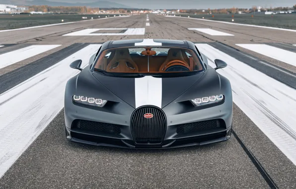 Picture Bugatti, front view, Sport, W16, Chiron, spezzare, 2021, матово-серый, Les Légendes du Ciel, 1500 л.с.