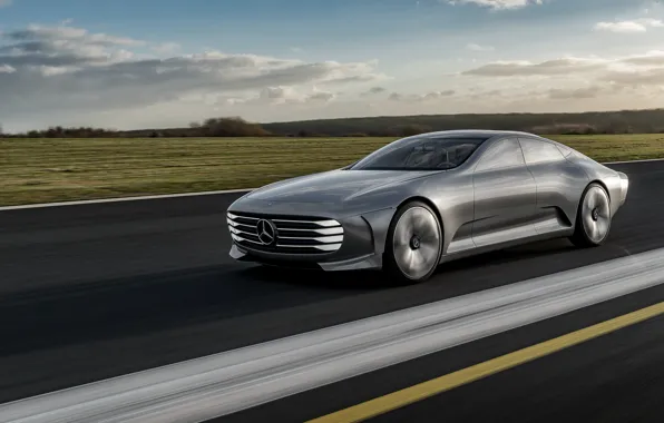 Picture asphalt, movement, coupe, Mercedes-Benz, 2015, Intelligent Aerodynamic Automobile, Concept IAA