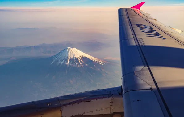 Picture Japan, Mountain, Fuji, Flight, Landscape, The plane