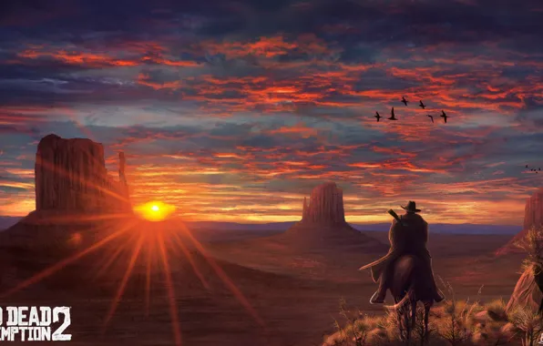 Picture Sunset, The game, Art, Rockstar, Concept Art, Cowboy, Western, Game Art, Red Dead Redemption 2, …