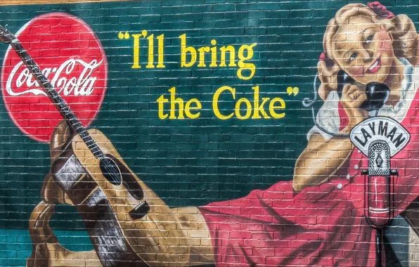 Picture graffiti, Coca-Cola, Wall, brand