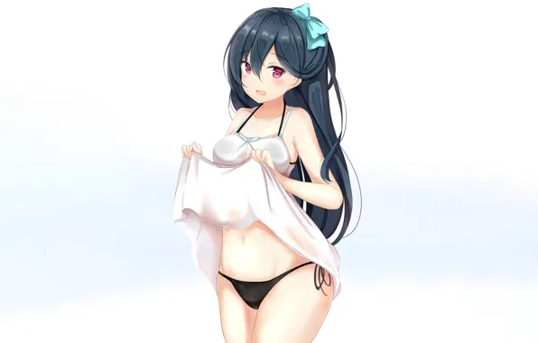 Picture girl, sexy, lingerie, cleavage, panties, long hair, dress, boobs, anime, beautiful, red eyes, pretty, erotic, …