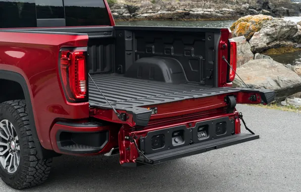 Picture body, pickup, GMC, Sierra, AT4, 2019, tailgate