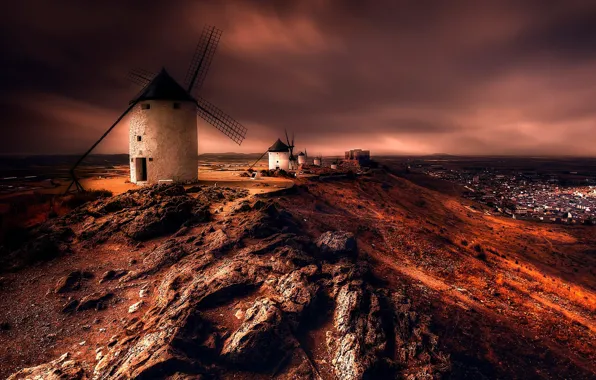 Picture windmills, mill, Spain