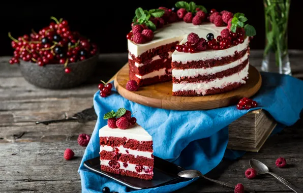 Picture decoration, berries, cake, composition