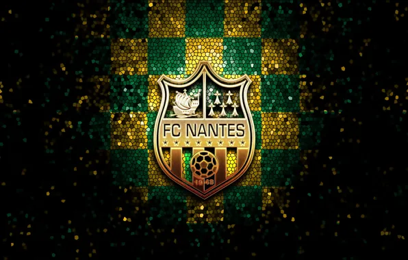 Picture wallpaper, sport, logo, football, glitter, Ligue 1, checkered, Nantes