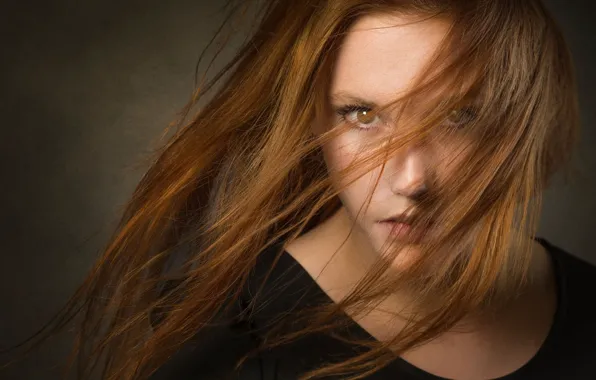 Picture look, girl, close-up, face, background, model, hair, portrait, makeup, hairstyle, redhead, Joachim Bergauer