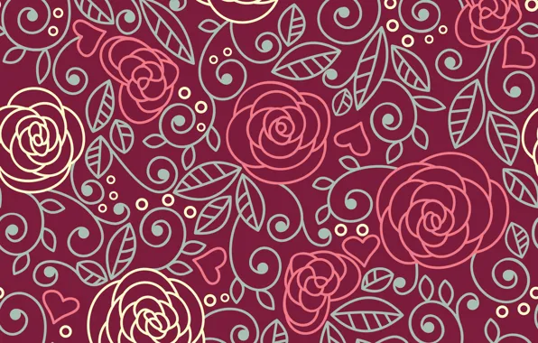 Picture background, pattern, roses, seamless