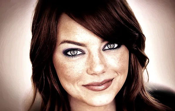 Picture face, smile, makeup, actress, freckles, beautiful, Emma Stone, Emma Stone