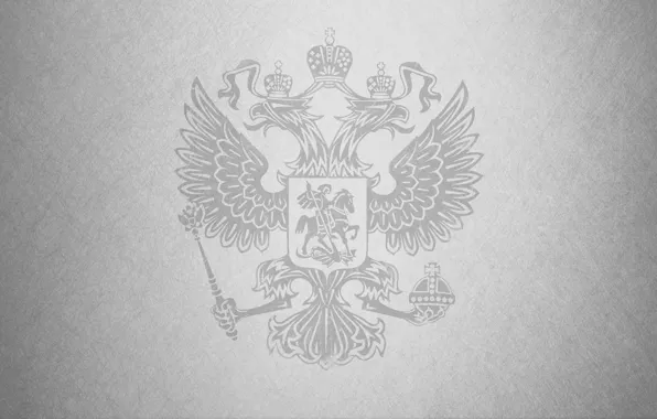 Picture scratches, coat of arms, grey background, Russia