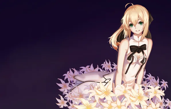 Picture flowers, Lily, the saber, Fate / Stay Night, Fate stay Night