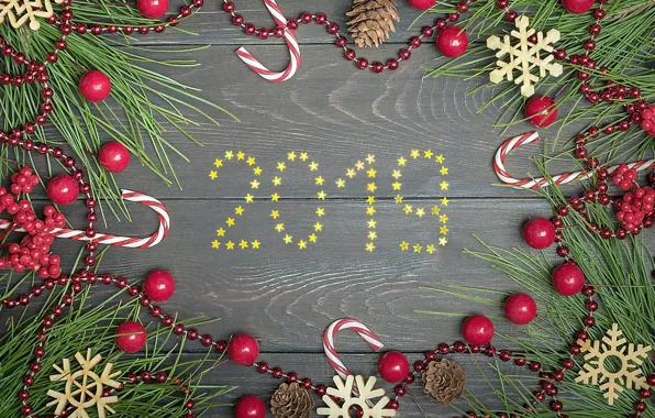 Picture decoration, New Year, Christmas, happy, Christmas, wood, New Year, decoration, Merry, fir tree, fir-tree branches, …