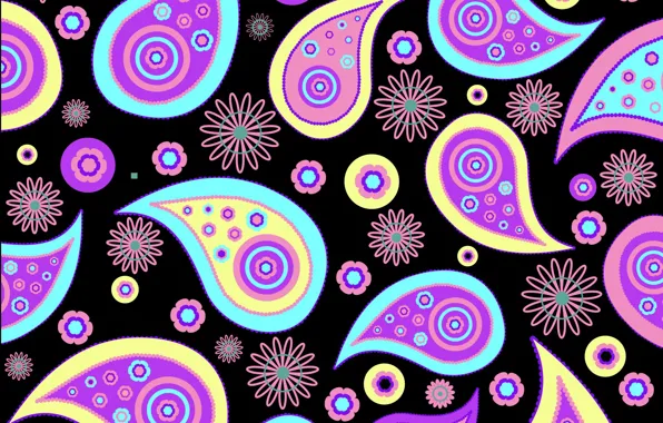 Picture background, black, pattern, Paisley, paisley