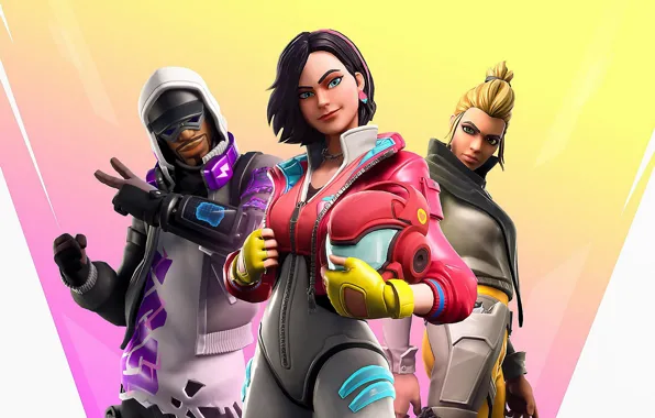 Picture background, girls, guy, Fortnite