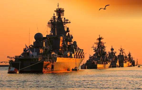 Picture ships, Sevastopol, parade