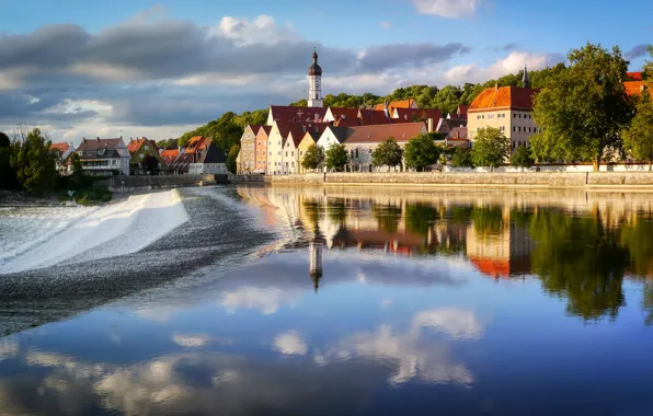 Picture the city, river, building, home, Germany, Landsberg