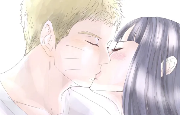Picture kiss, Naruto, Naruto, Naruto Uzumaki, wife, Hinata Hyuga