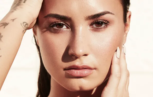 Picture look, girl, light, eyelashes, portrait, Demi Lovato