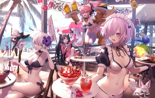 Picture Girls, Cafe, Swimwear, Fate / Grand Order, The destiny of a great campaign