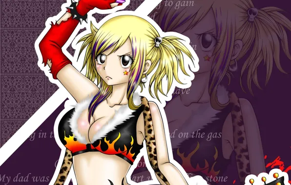 Picture girl, guitar, Fairy Tail, Lucy, Fairy tail
