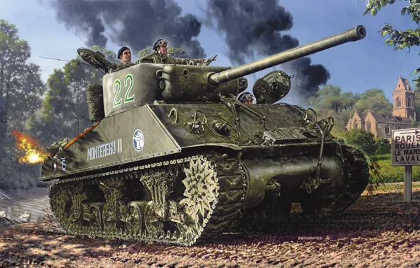 Picture France, tank, average, Sherman M4A3(76)W, Daniel Bechennec