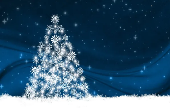 Picture snowflakes, background, holiday, tree, new year, vector