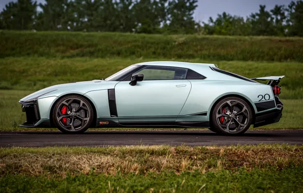 Picture grass, Nissan, GT-R, drives, side, R35, Nismo, ItalDesign, 2020, V6, GT-R50, 720 HP