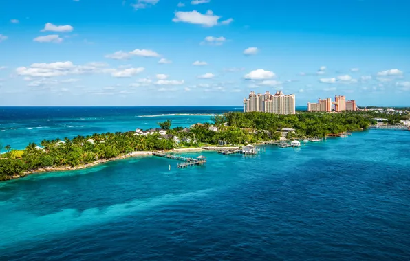 Picture sea, island, the hotel, Bahamas, Nassau