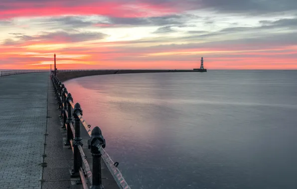 Picture Sunrise, Sunderland, Seascape, Roker Pier