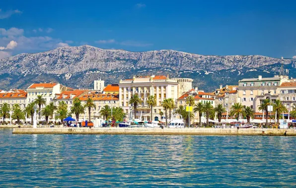 Picture sea, the city, promenade, Croatia, Split, Jadran