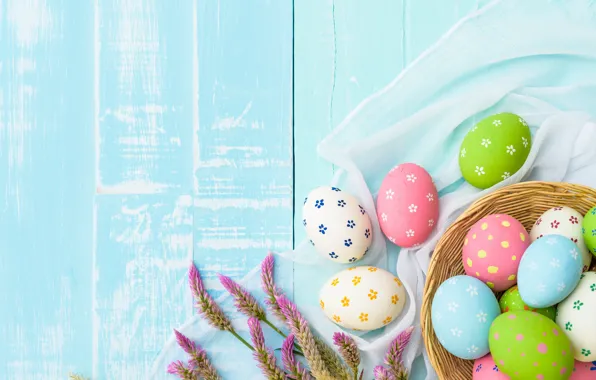 Picture flowers, eggs, Easter, flowers, spring, Easter, eggs, decoration, pastel colors