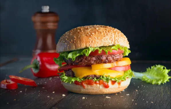 Picture hamburger, fast food, Maxim Chikunov